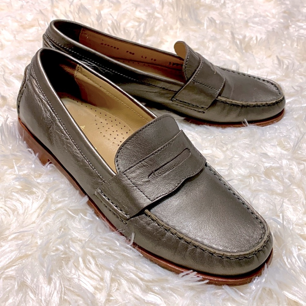 Cole Haan Champagne Metallic Leather Loafers